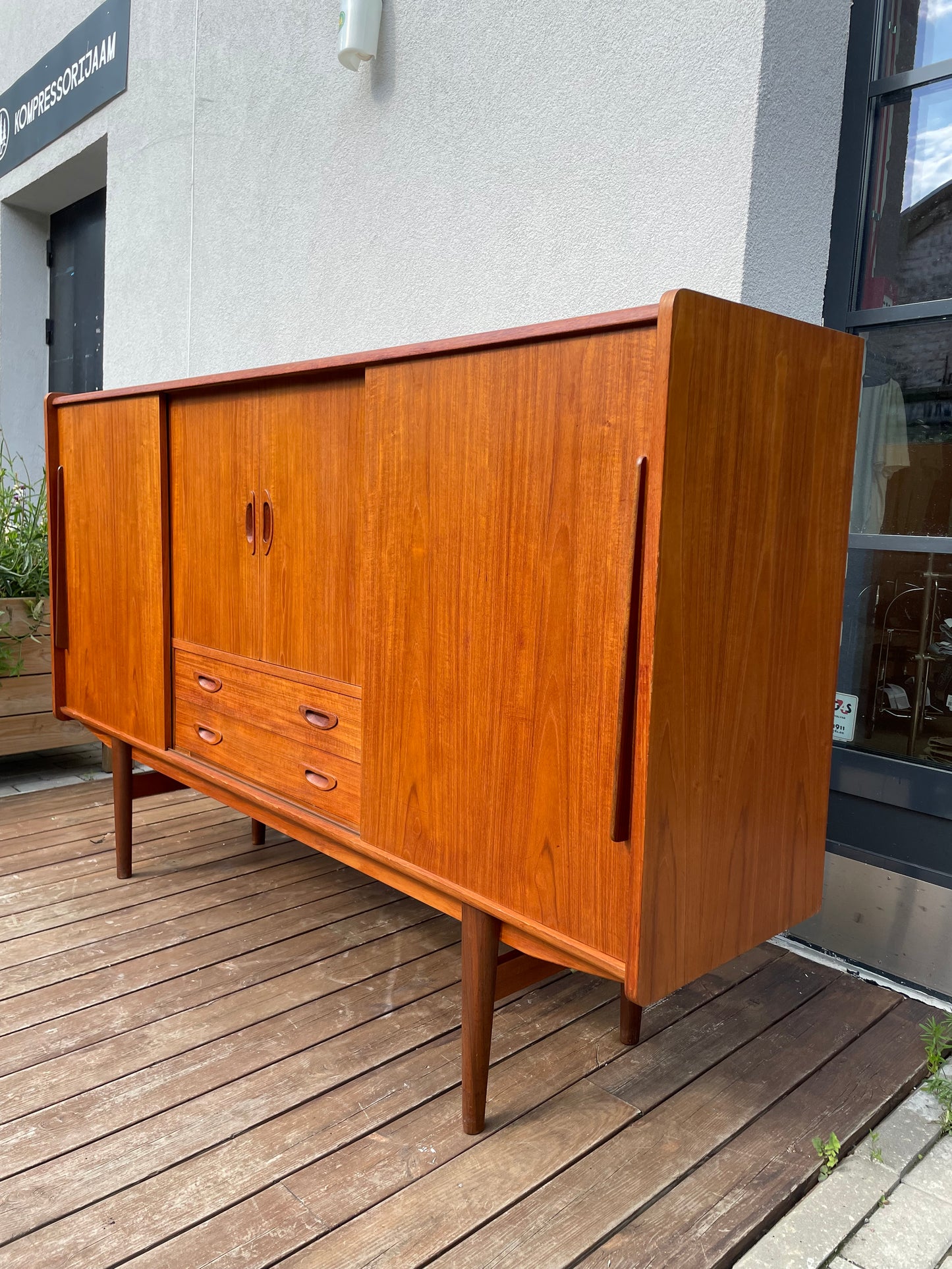 Danish teak sideboard with bar