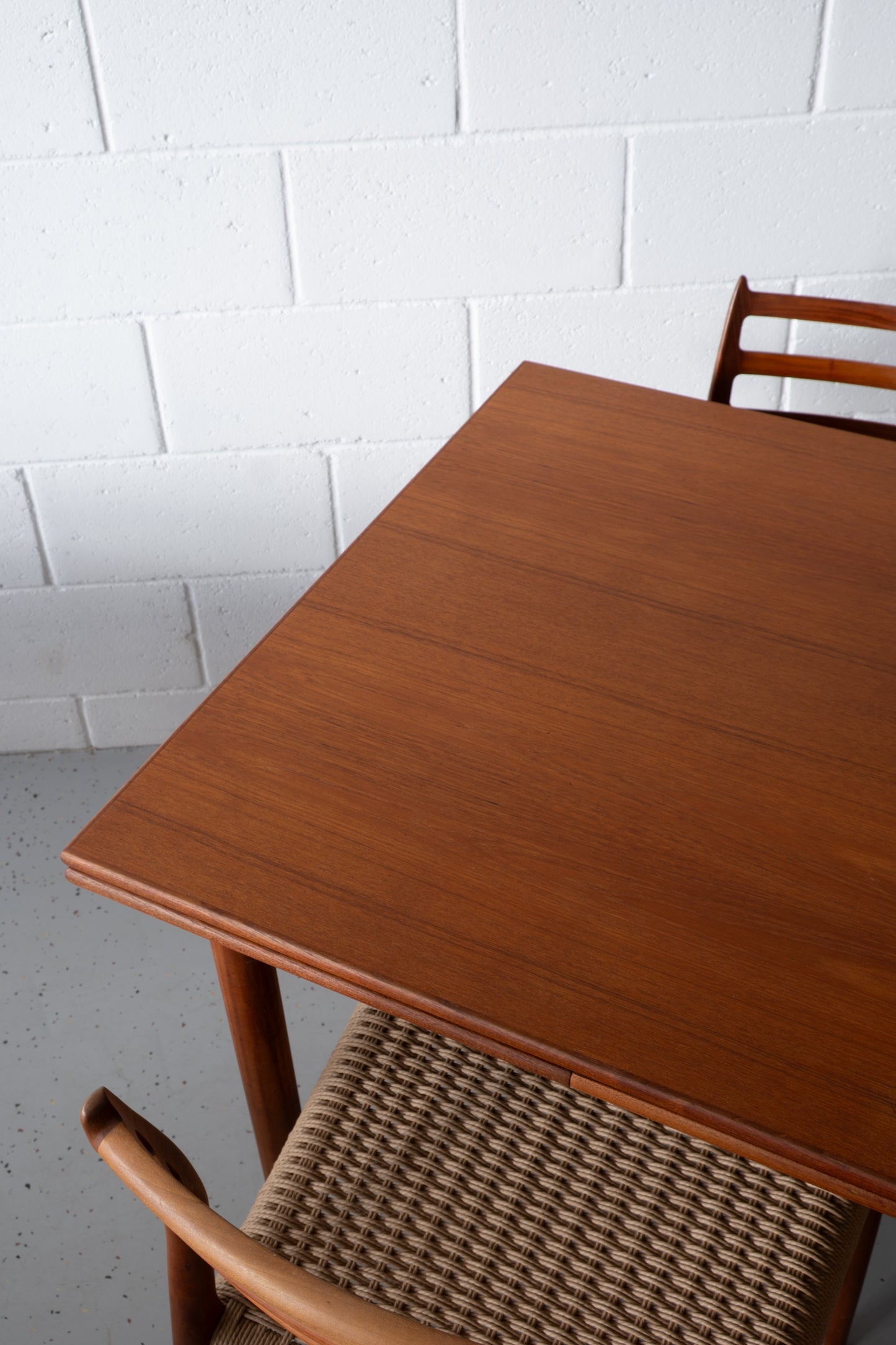 Danish teak dining table with extensions