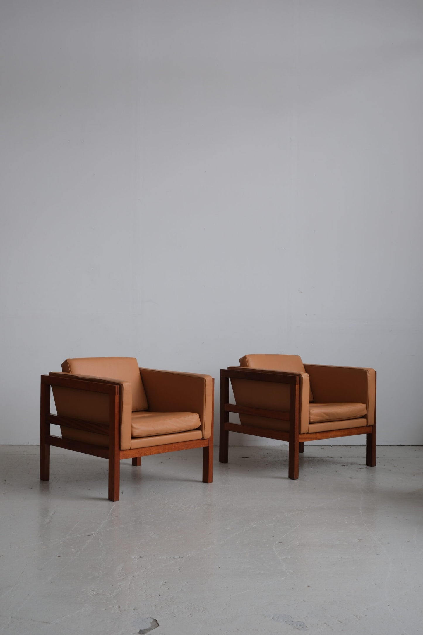Mahogany armchairs by Christian Hvidt, manufactured at Søborg Møbler (good condition)