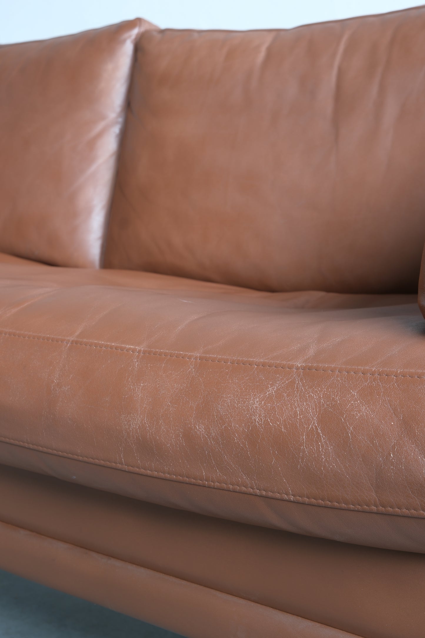 Mogens Hansen. Three-person sofa, brown leather