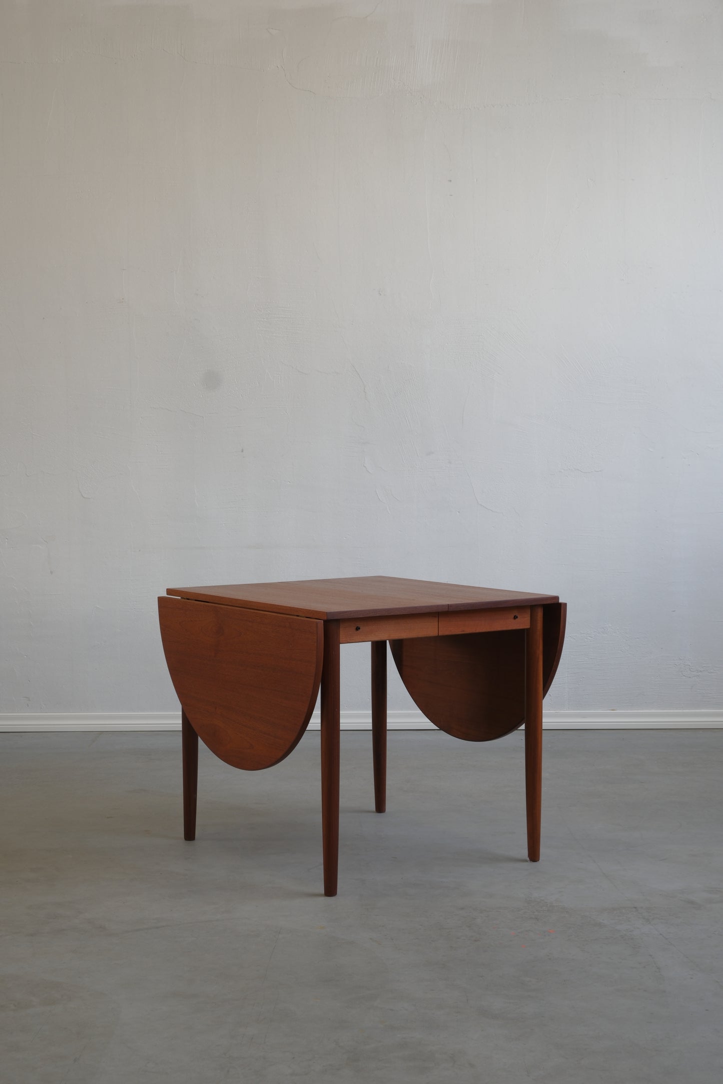 Danish teak square table with flaps & extensions