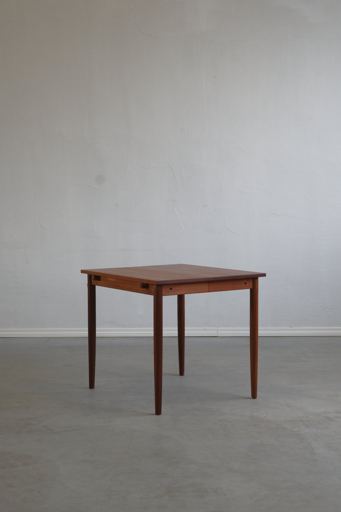 Danish teak square table with flaps & extensions