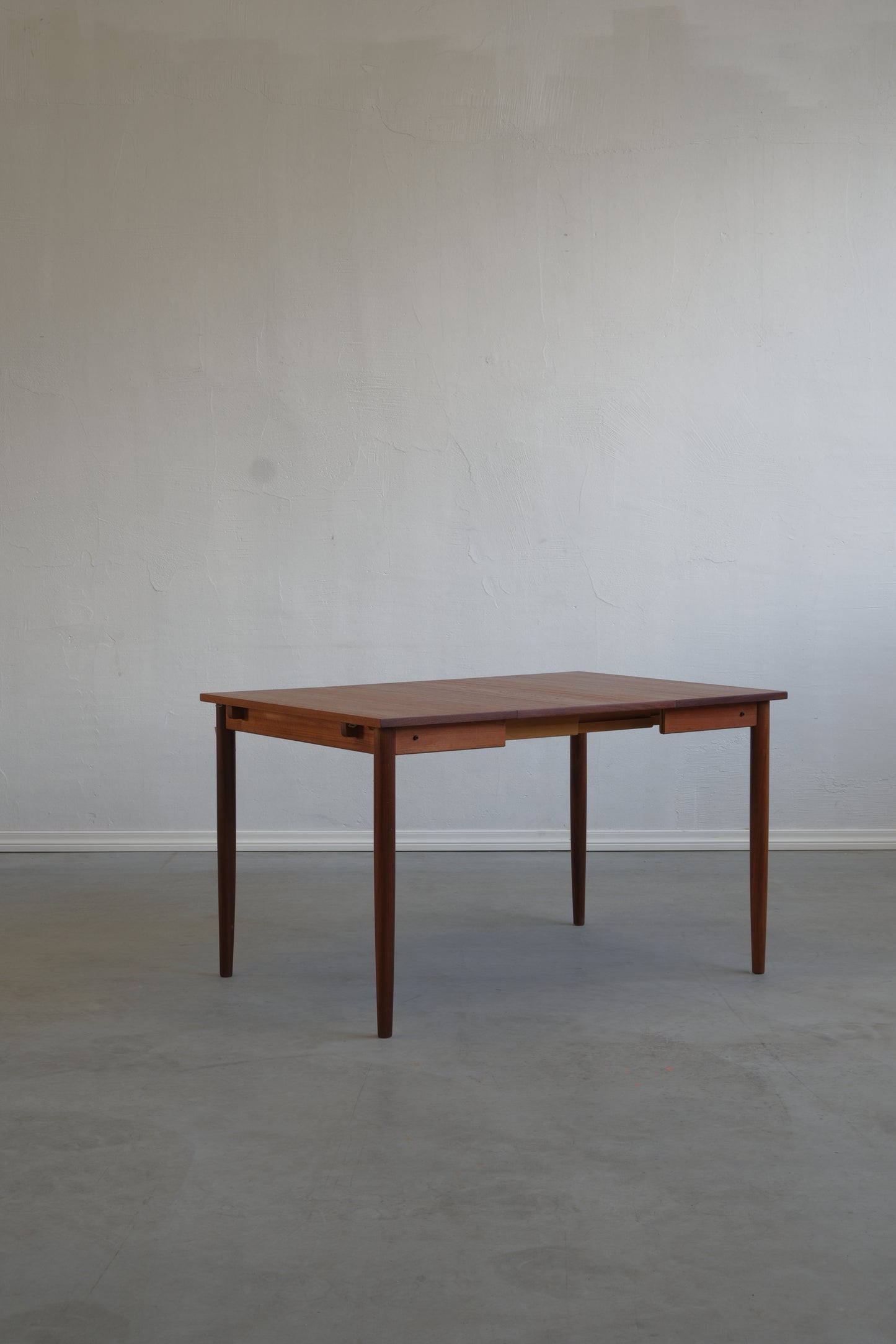 Danish teak square table with flaps & extensions