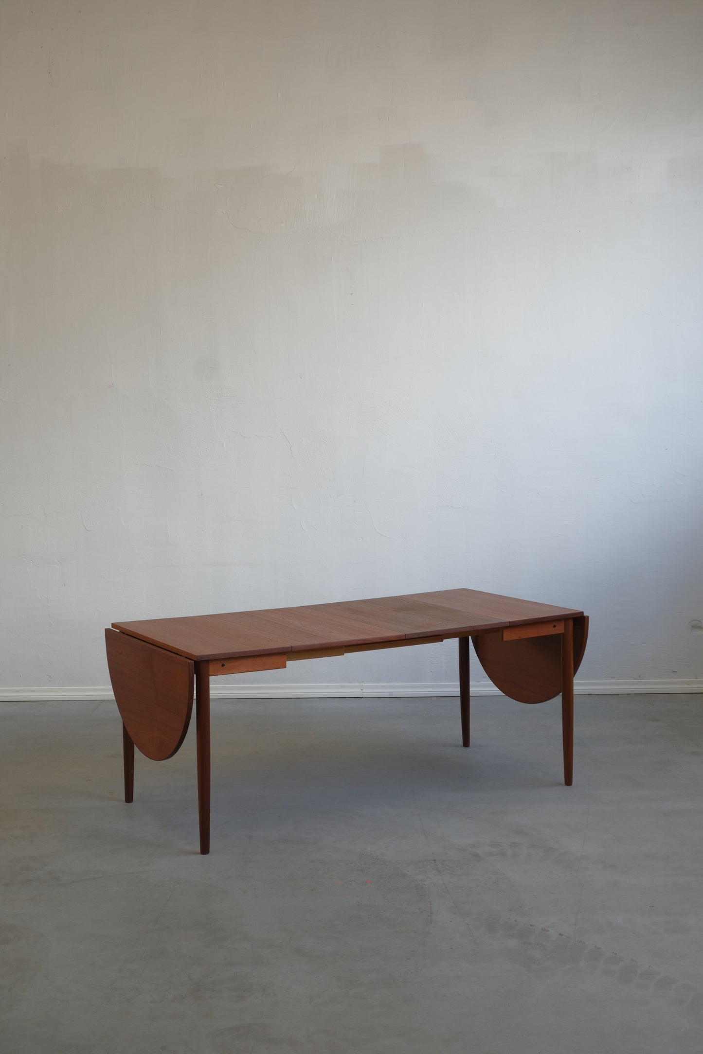 Danish teak square table with flaps & extensions