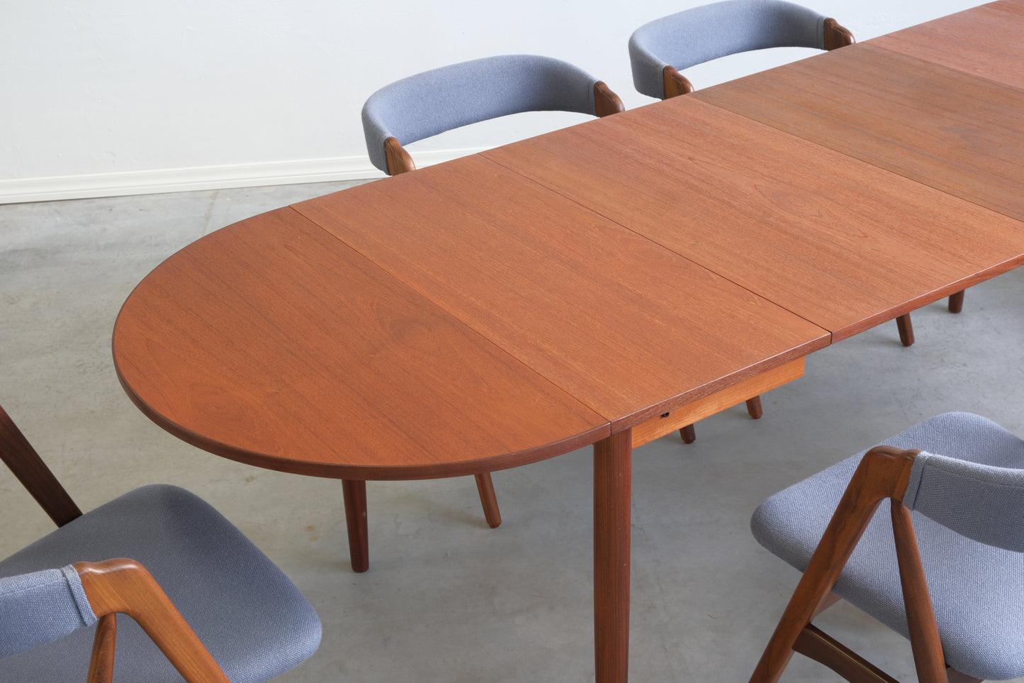 Danish teak square table with flaps & extensions