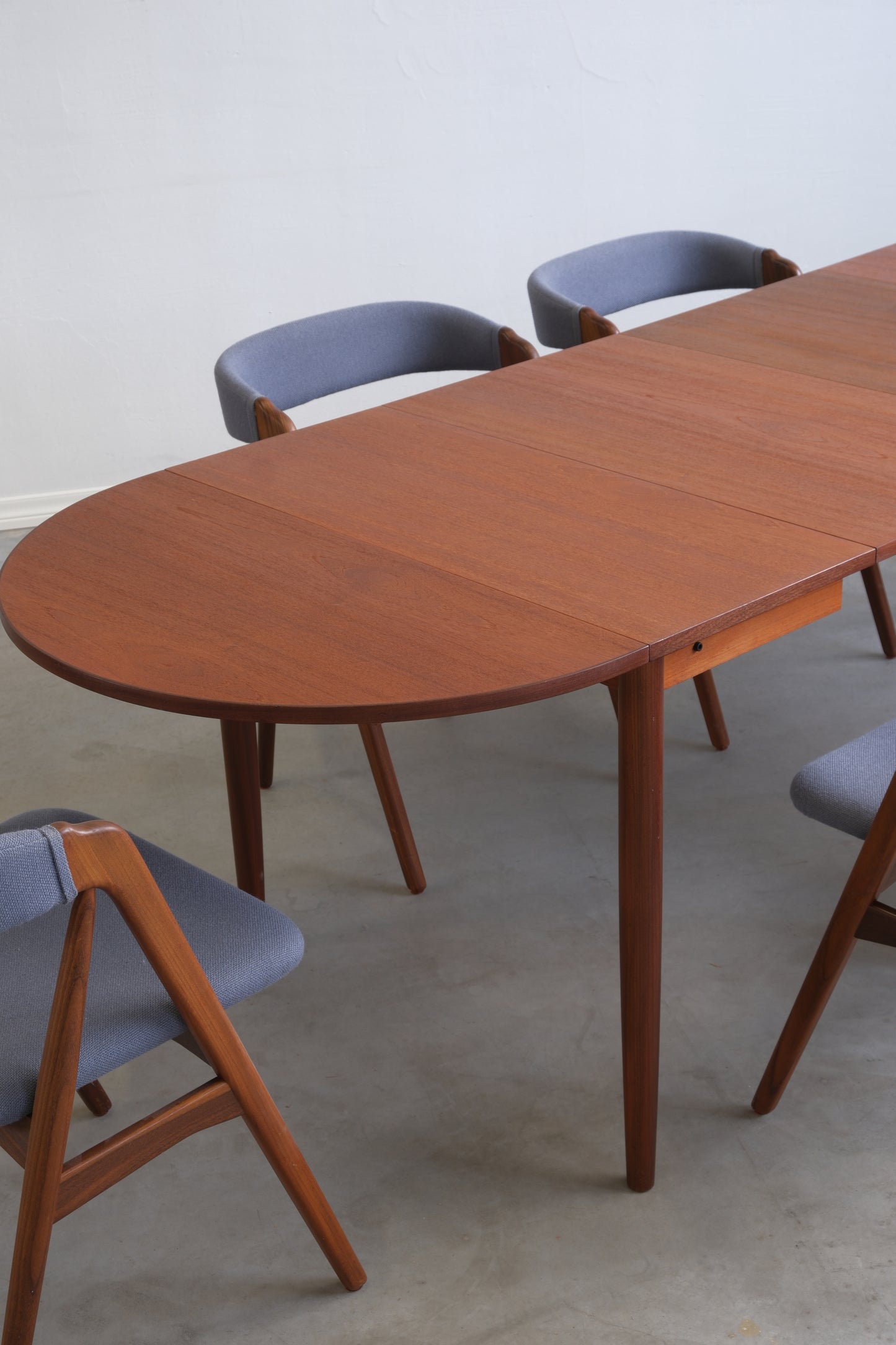 Danish teak square table with flaps & extensions