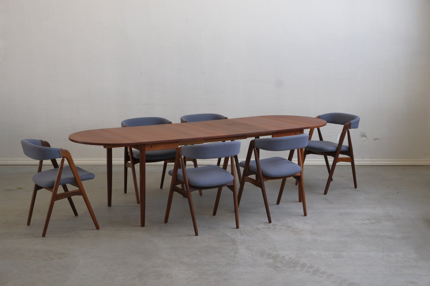 Danish teak square table with flaps & extensions