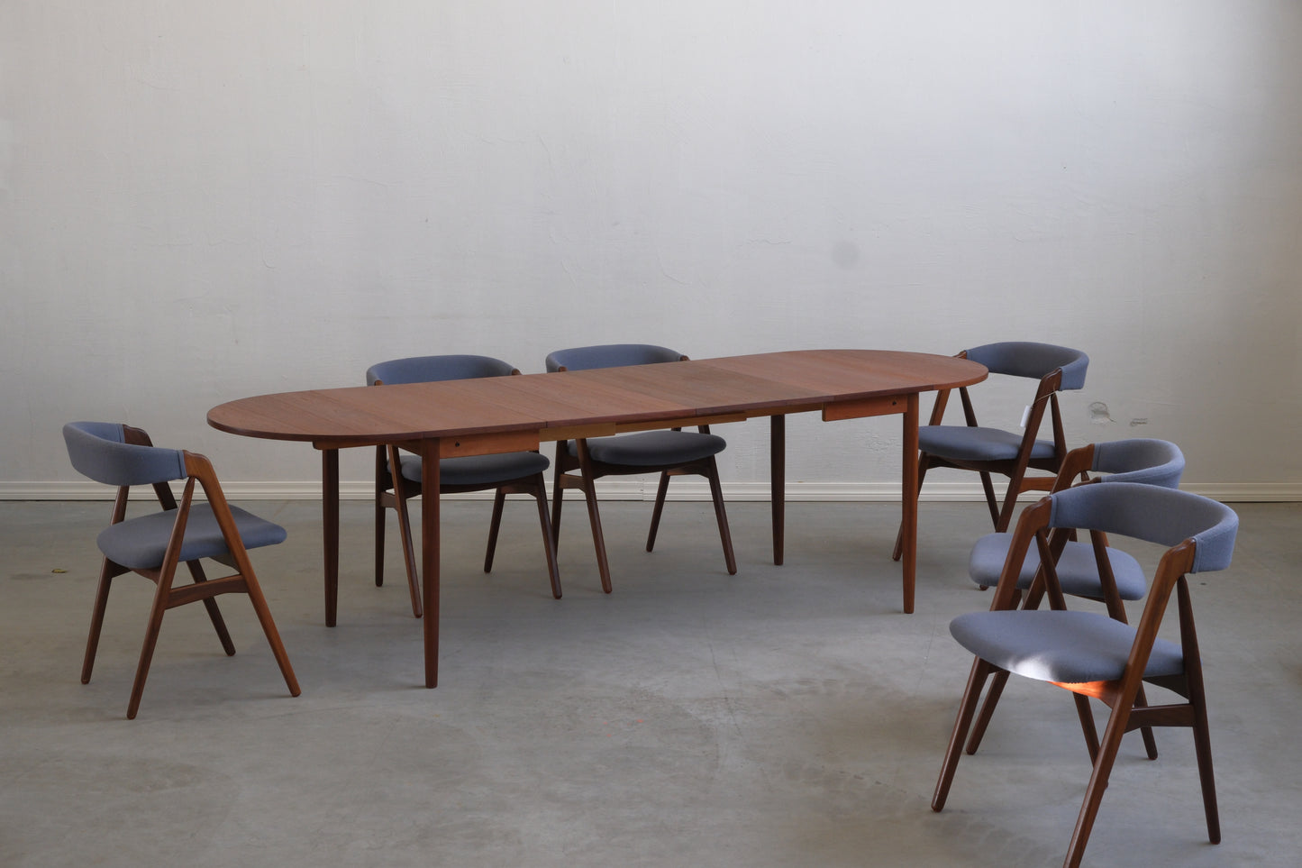 Danish teak square table with flaps & extensions