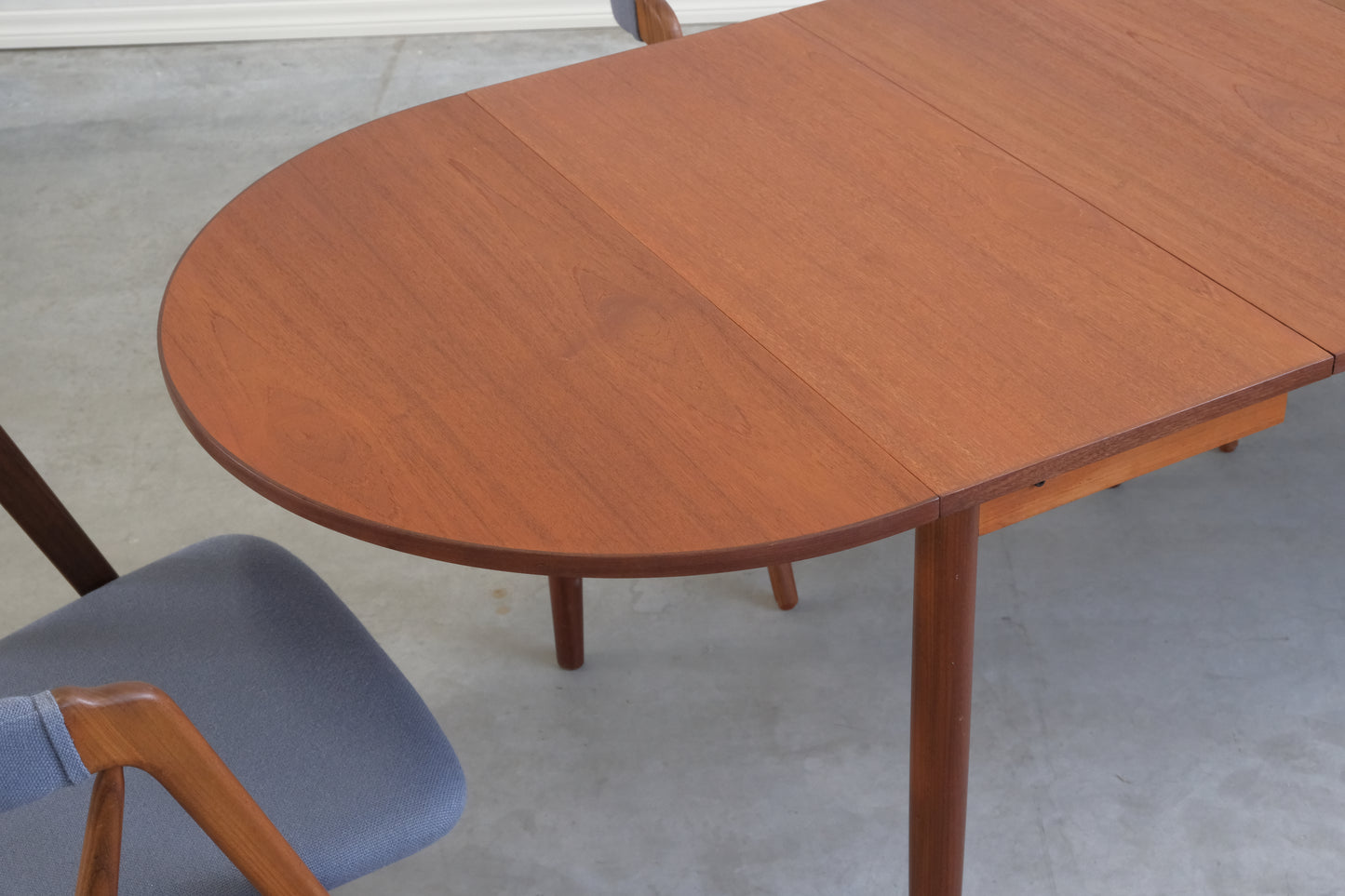 Danish teak square table with flaps & extensions