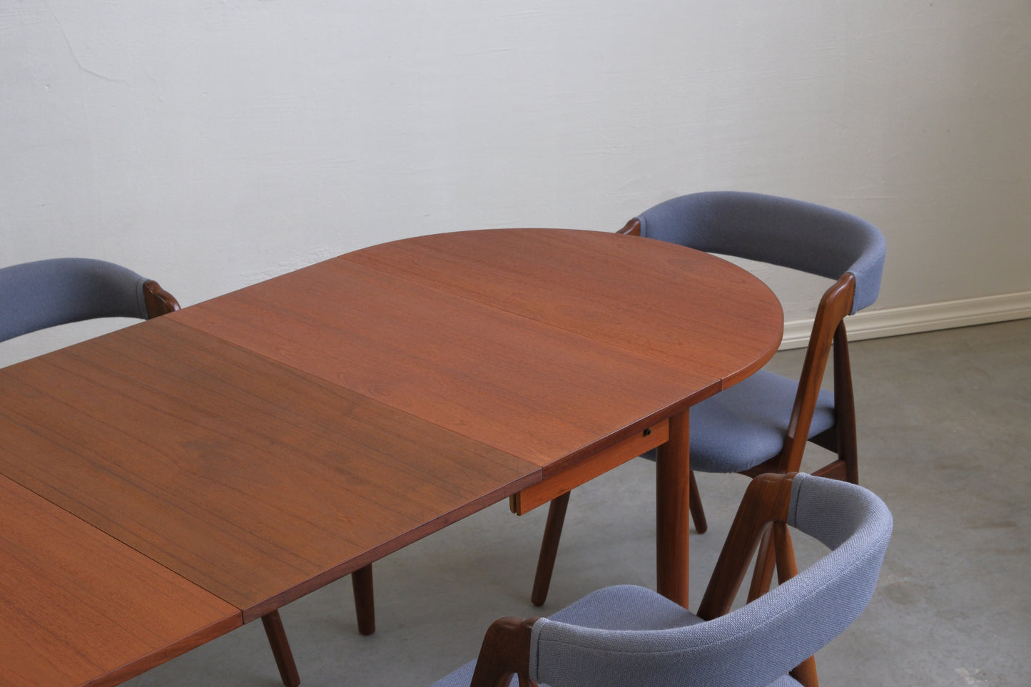 Danish teak square table with flaps & extensions