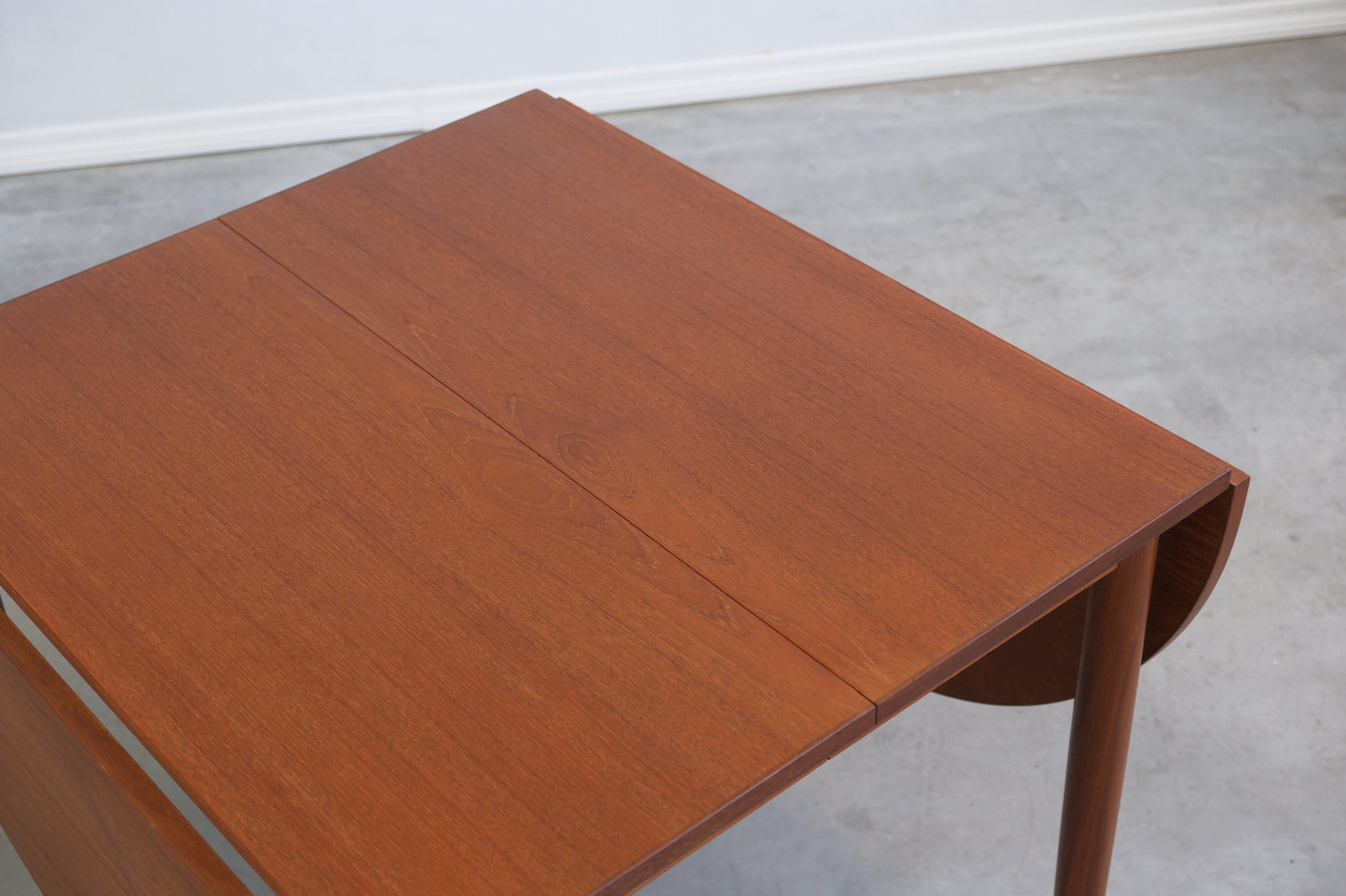 Danish teak square table with flaps & extensions
