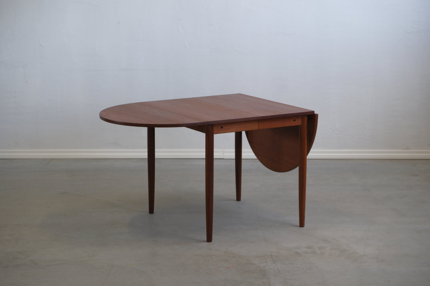 Danish teak square table with flaps & extensions