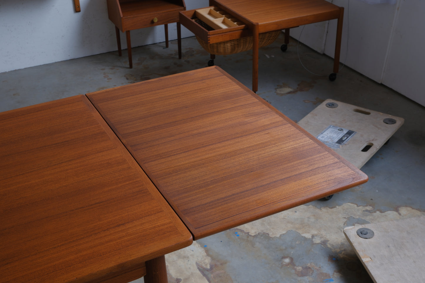 Danish teak table with dutch extensions