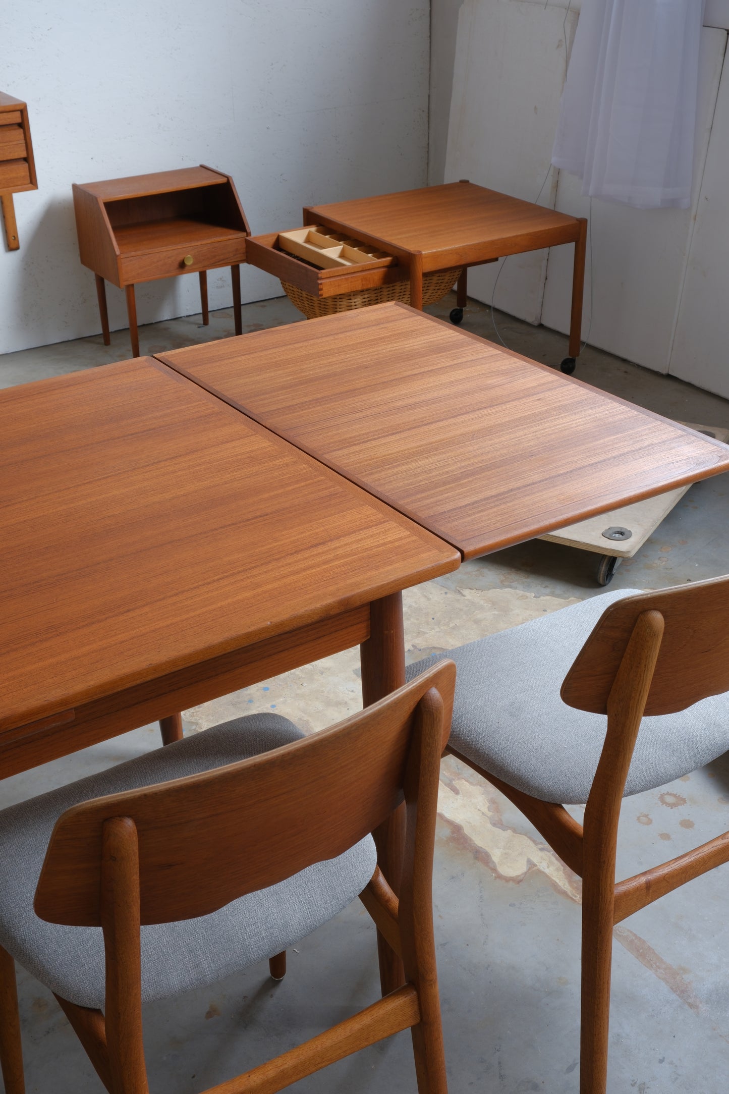 Danish teak table with dutch extensions