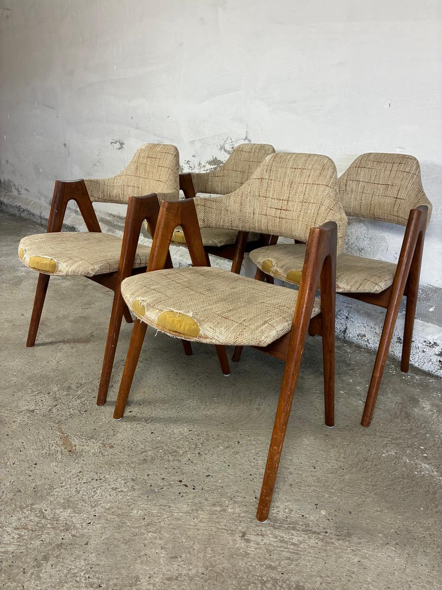 Set of 4 teak boomerang chairs by Kai Kristiansen
