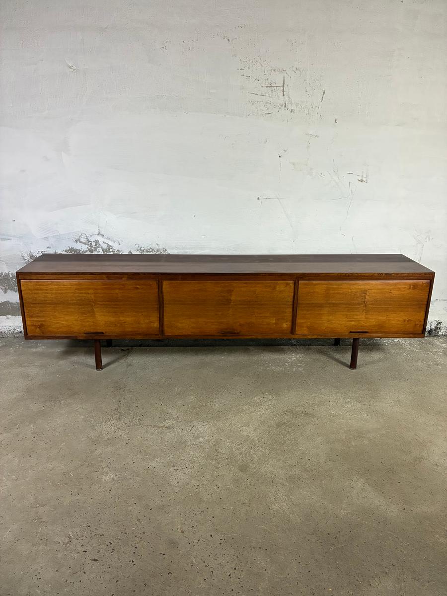 Low and Long rosewood sideboard with tambour doors