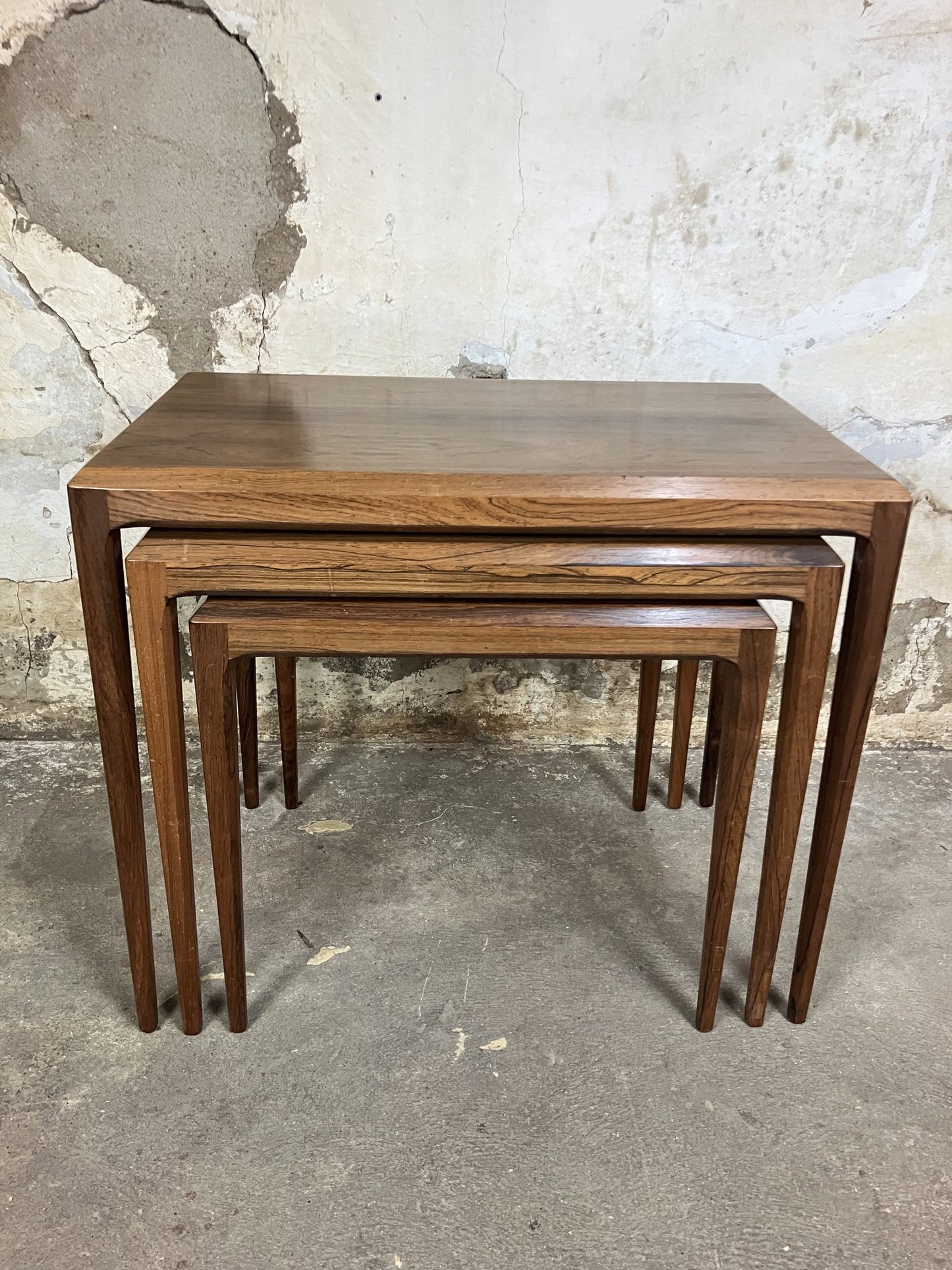 Rosewood nesting tables by Johannes Andersen
