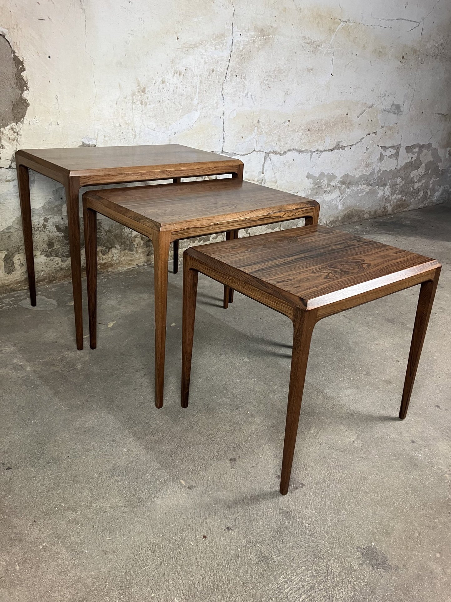 Rosewood nesting tables by Johannes Andersen