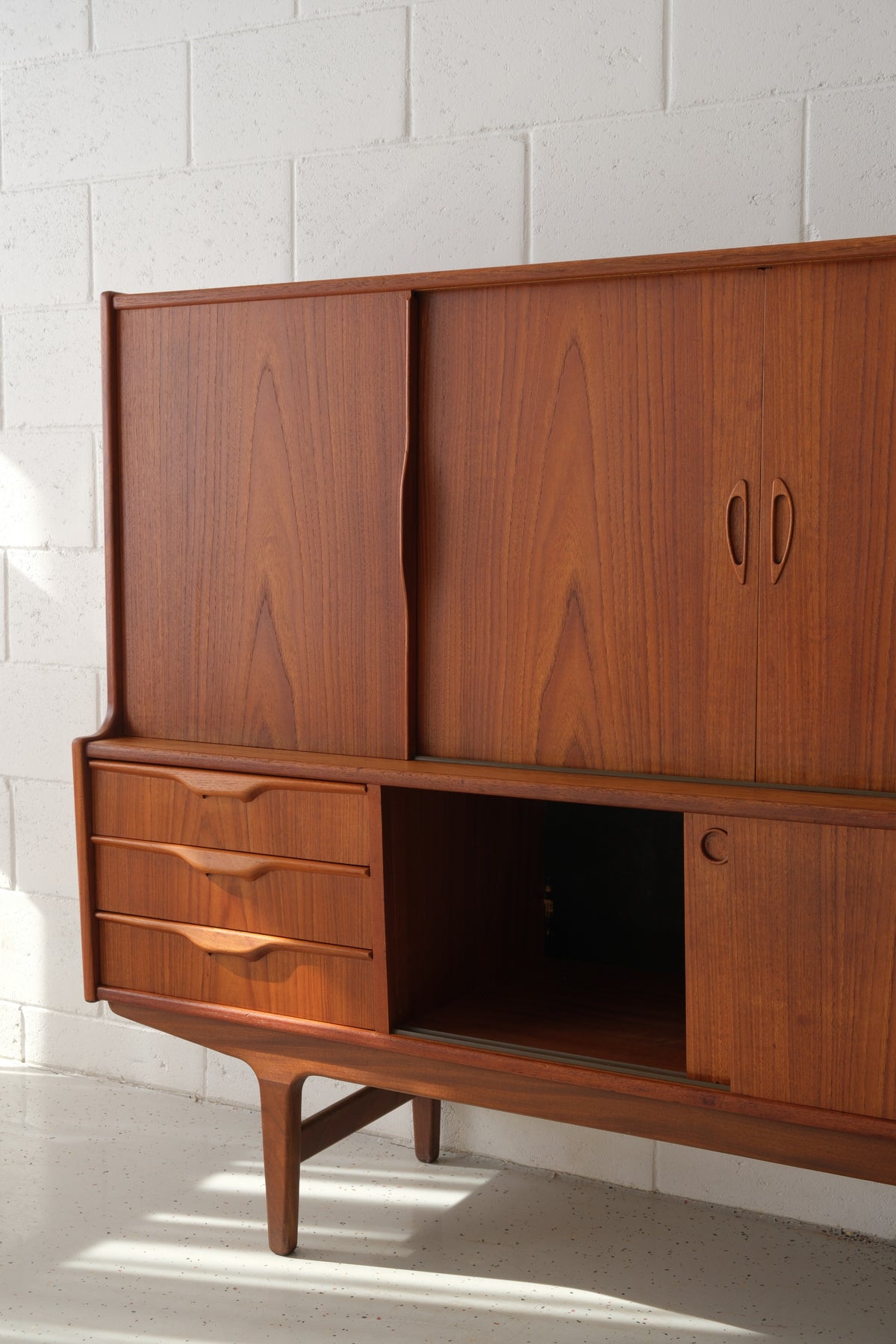 Danish teak highboard 1960s