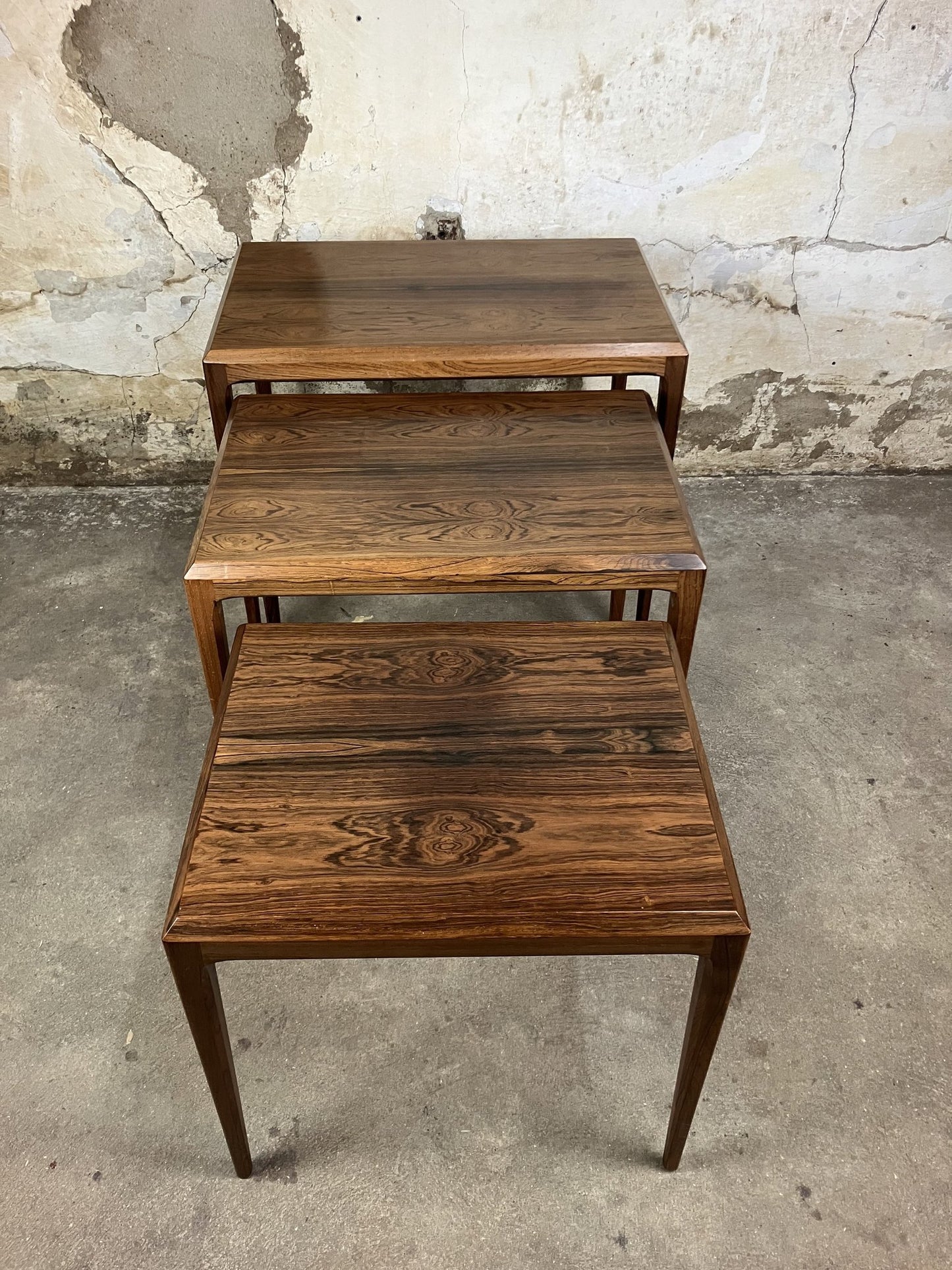 Rosewood nesting tables by Johannes Andersen