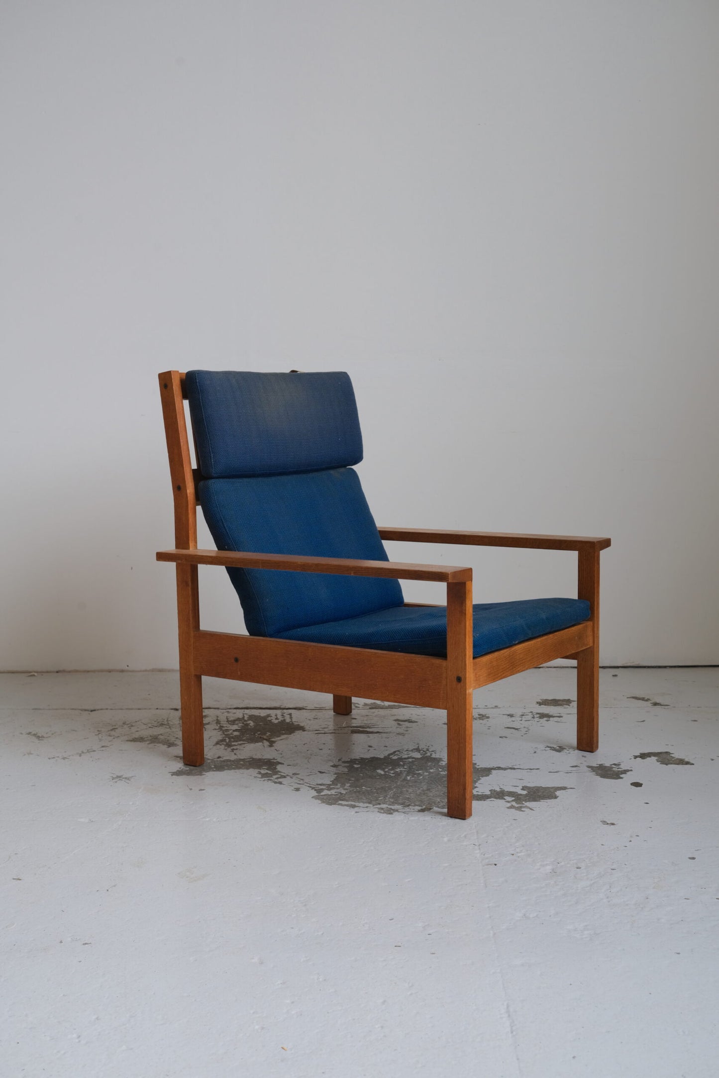 Solid oak armchair, Denmark 1970s (unrestored)