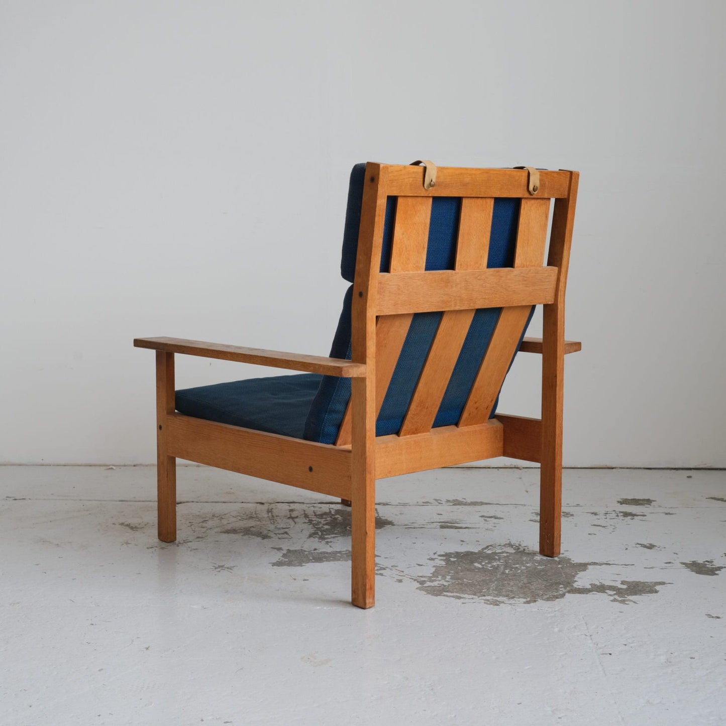 Solid oak armchair, Denmark 1970s (unrestored)