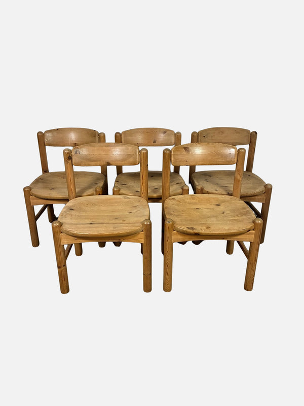 Set of 5 pine chairs from Hirtshals møbelfabrik