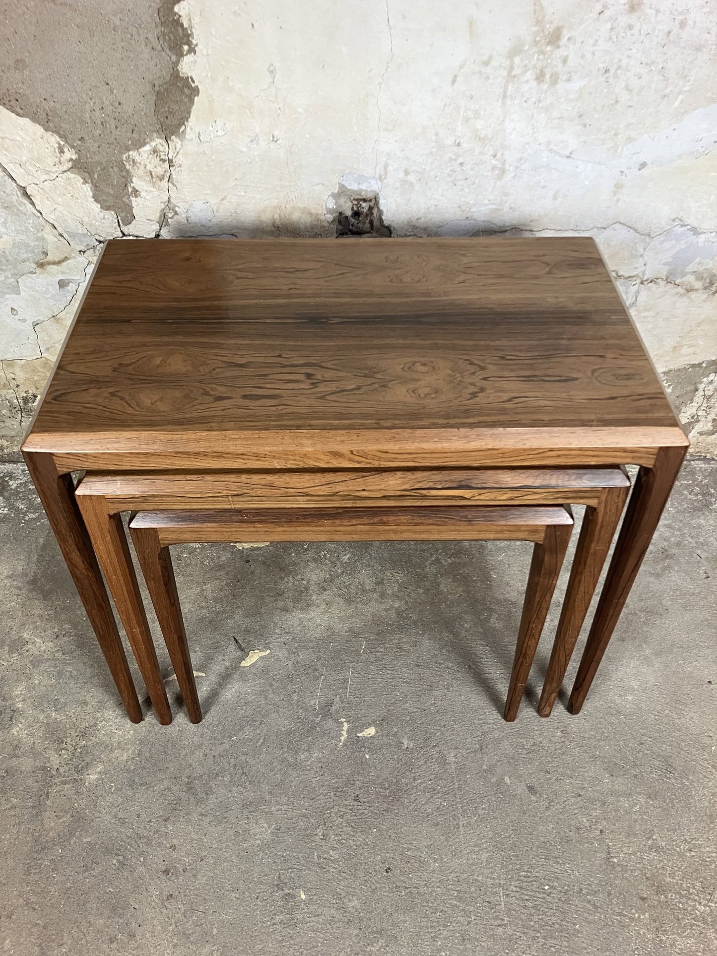 Rosewood nesting tables by Johannes Andersen