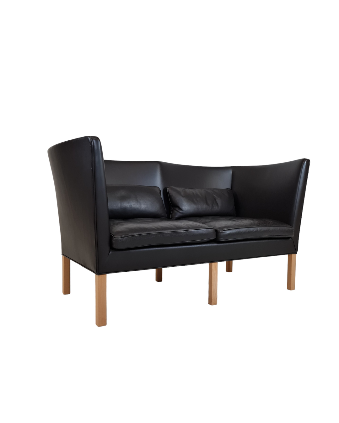 Børge Mogensen, mudel 2214, Fredericia Furniture, nahk ja tamm