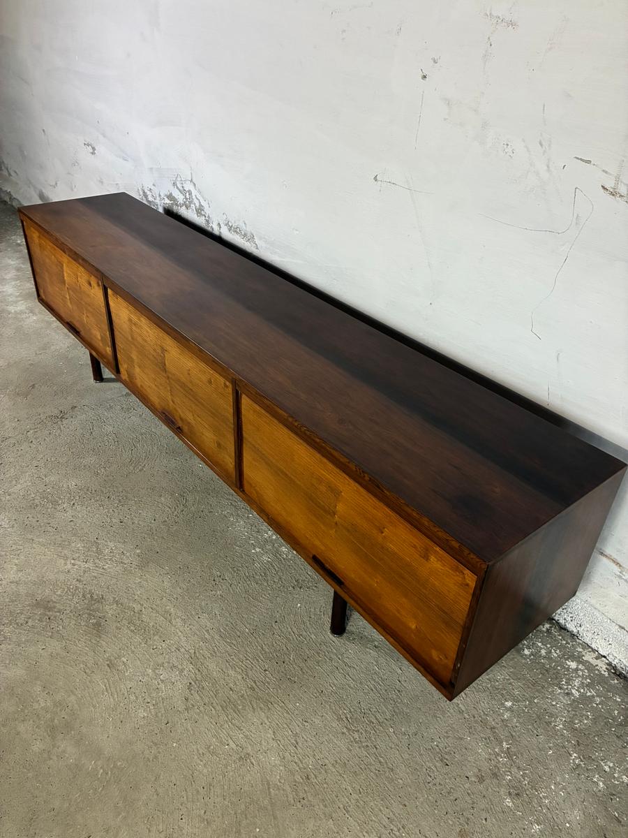 Low and Long rosewood sideboard with tambour doors