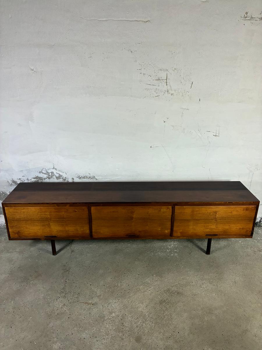 Low and Long rosewood sideboard with tambour doors
