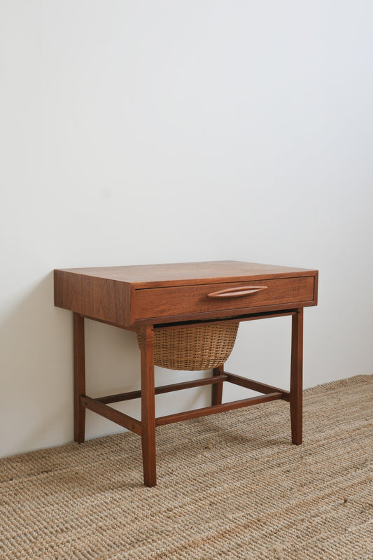 Danish teak side table / sewing table