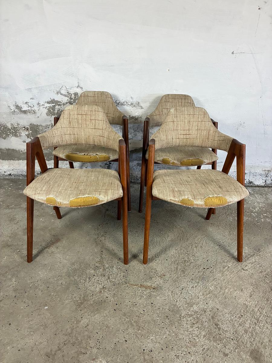Set of 4 teak boomerang chairs by Kai Kristiansen