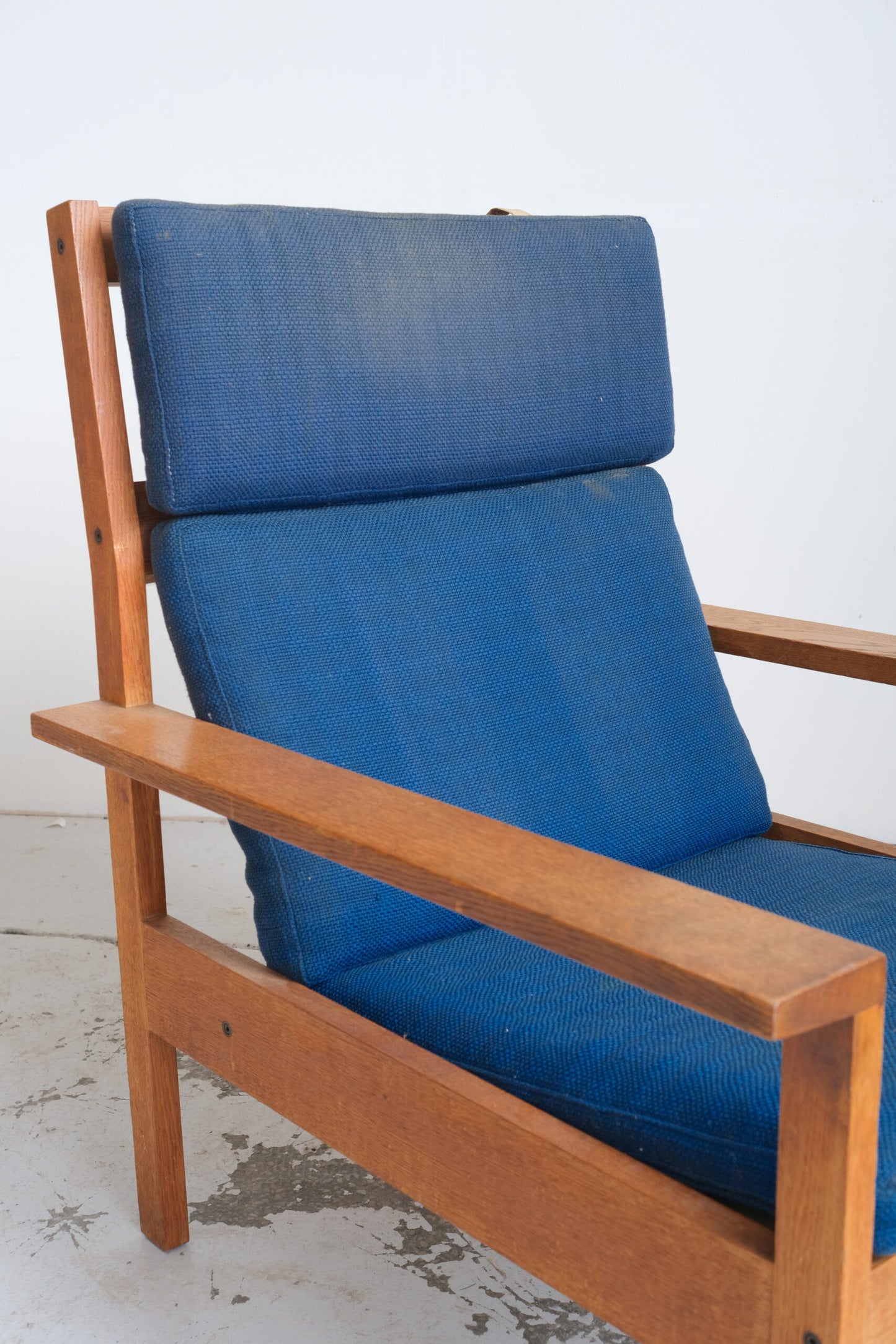 Solid oak armchair, Denmark 1970s (unrestored)