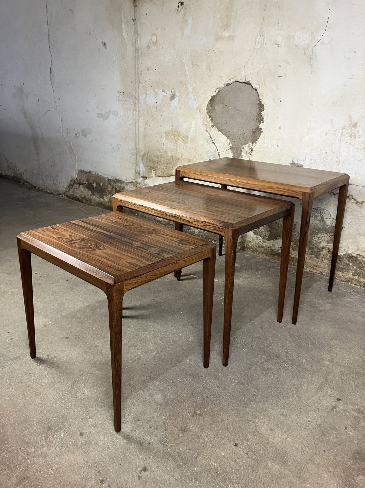 Rosewood nesting tables by Johannes Andersen
