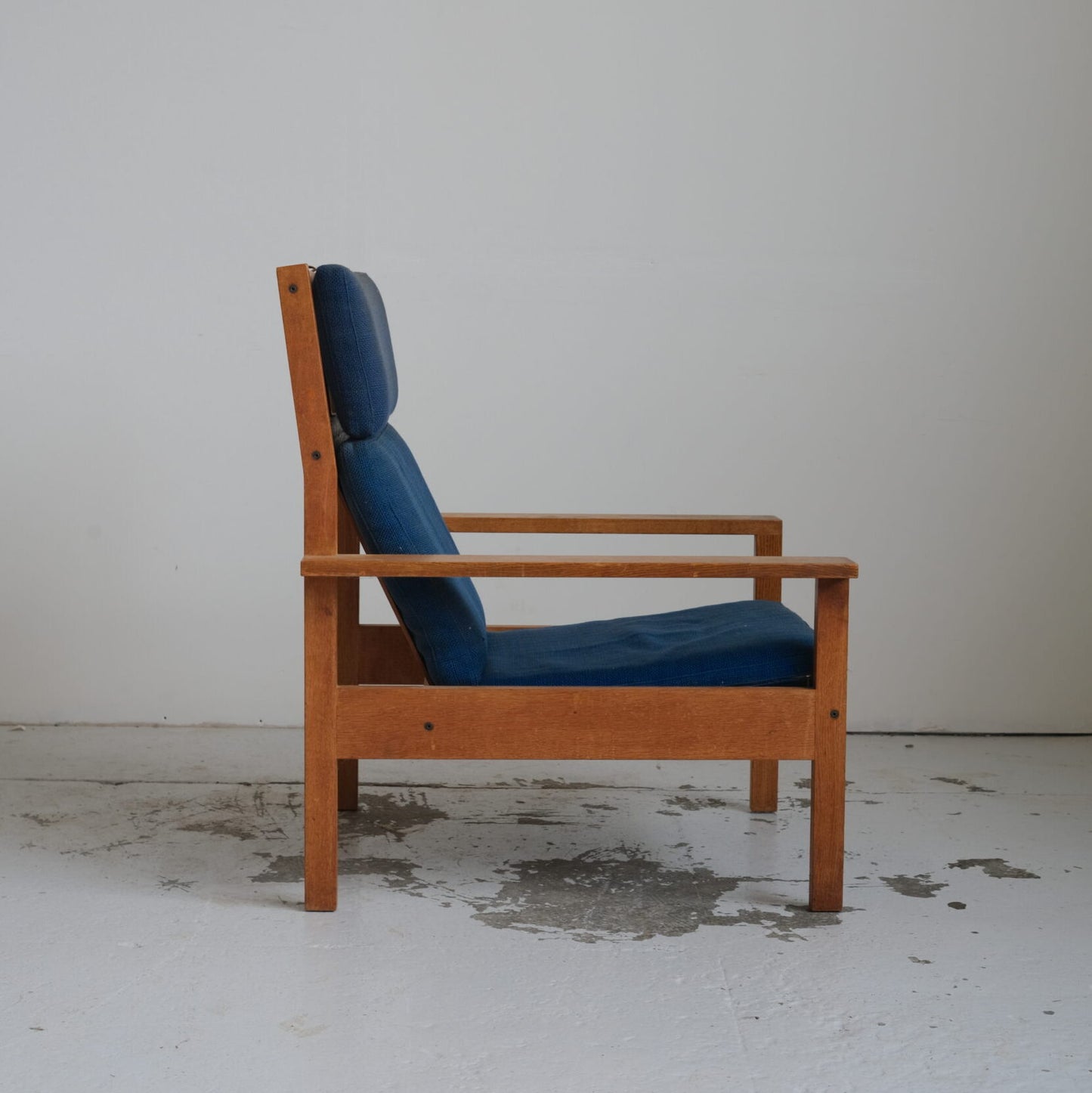 Solid oak armchair, Denmark 1970s (unrestored)