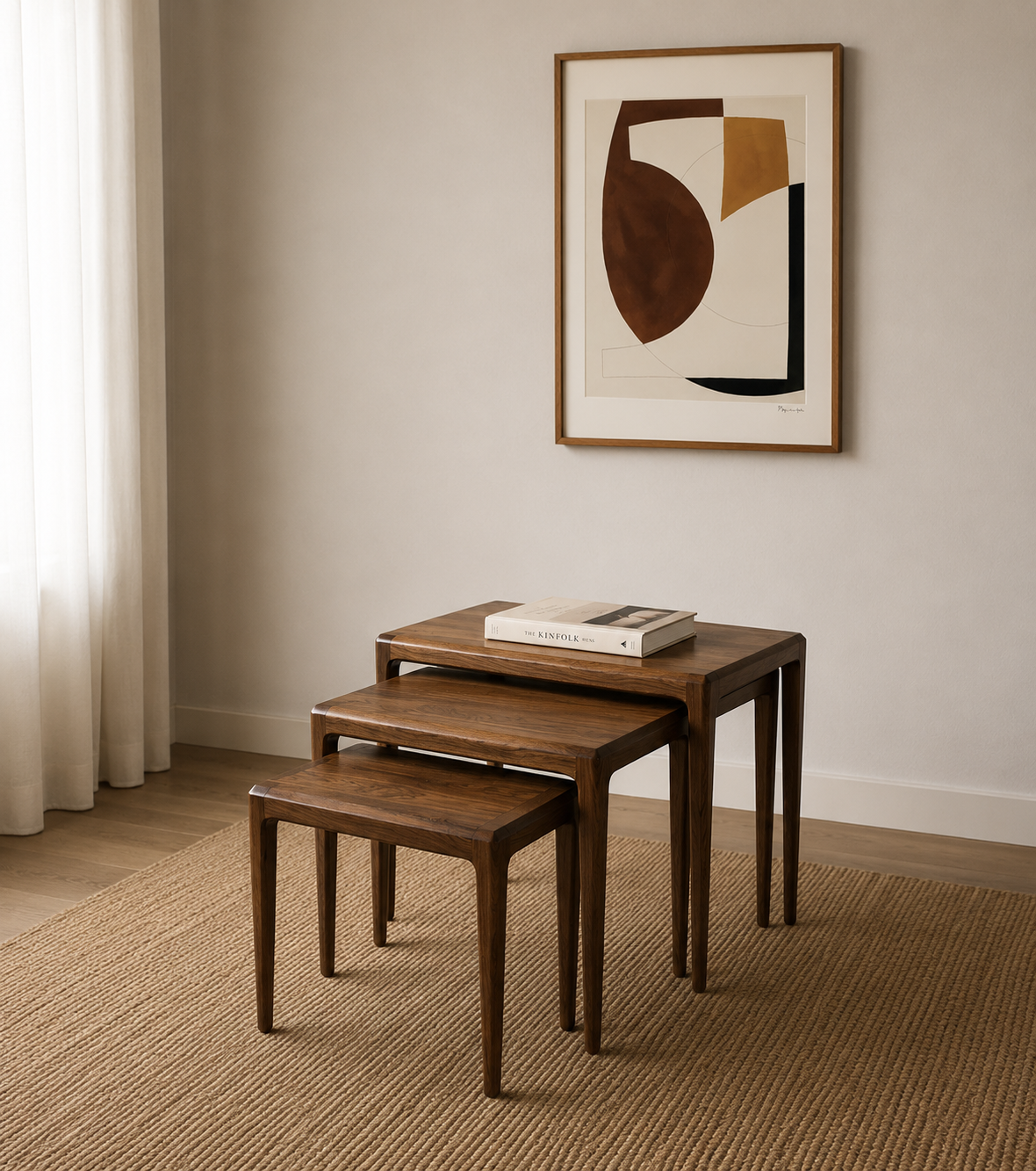 Rosewood nesting tables by Johannes Andersen