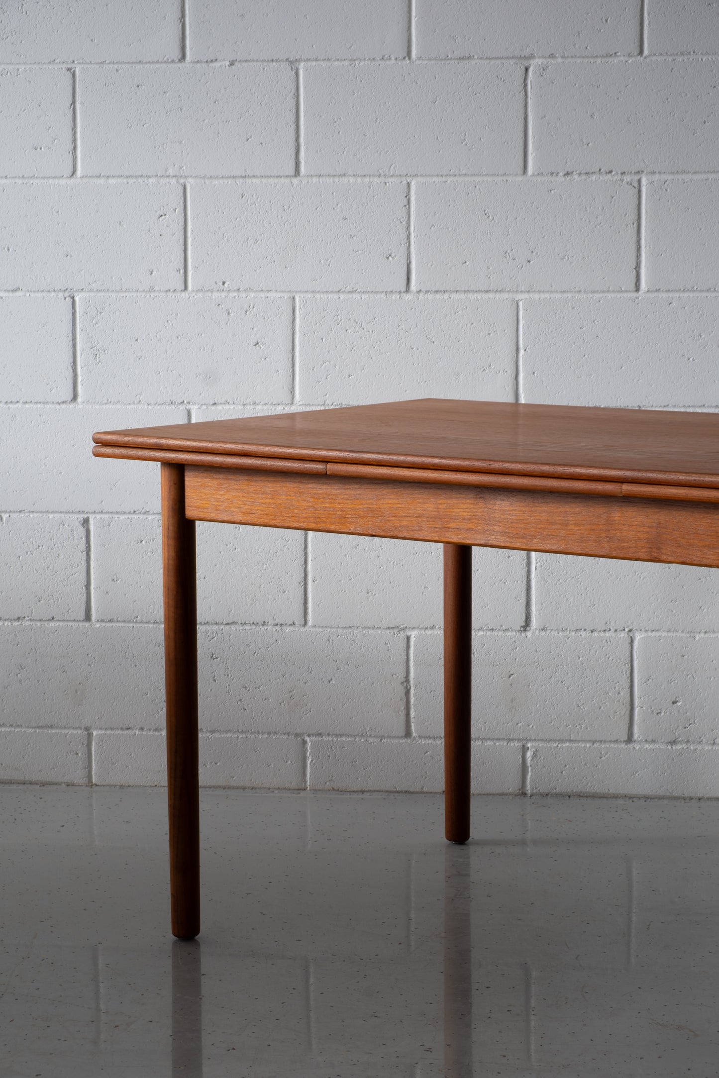 Danish teak dining table with extensions