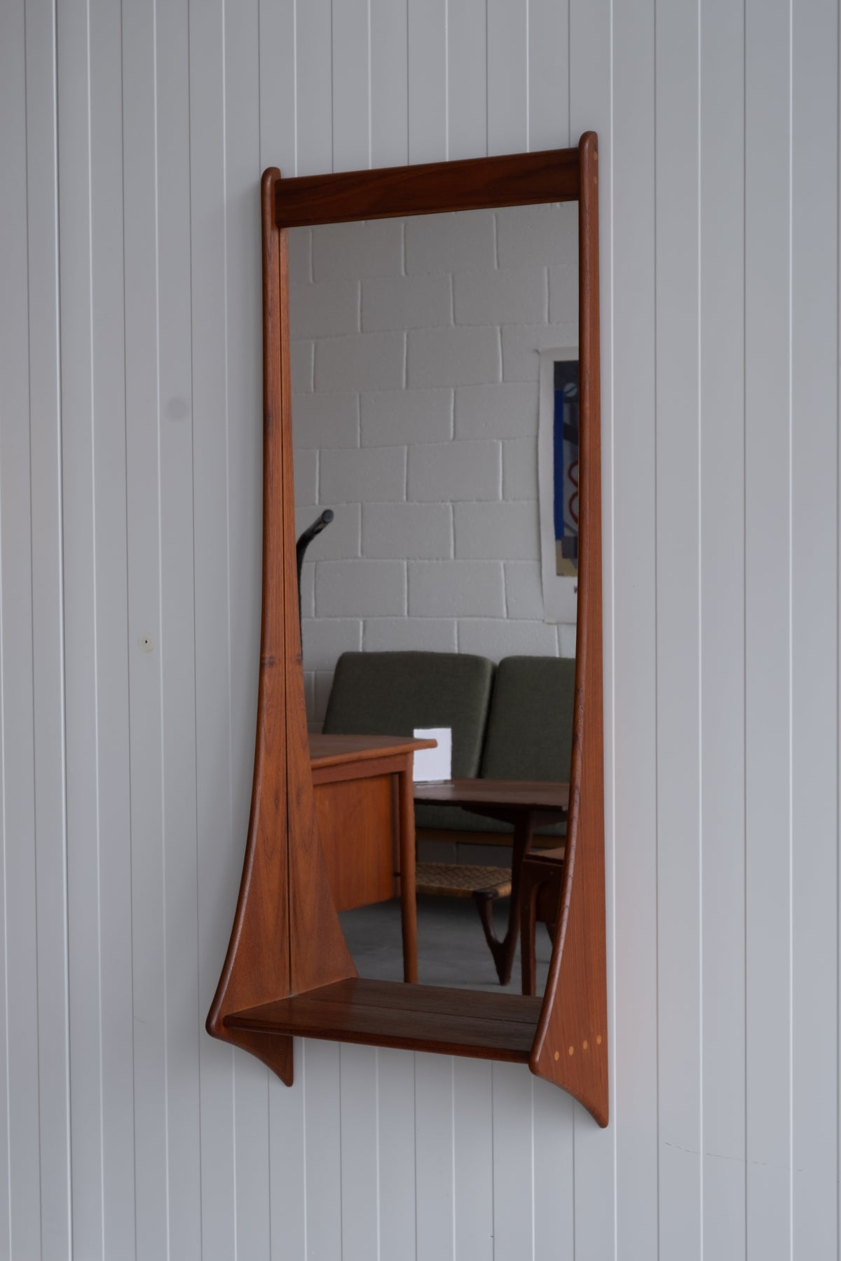 Teak mirror, Pedersen & Hansen, Viby J.