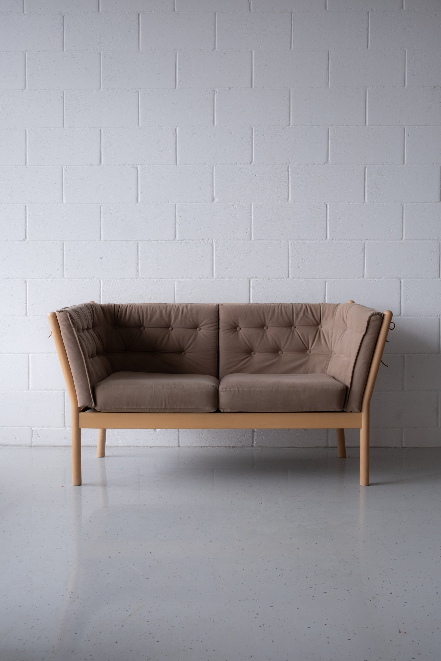 Danish sofa, Beech and Alcantara