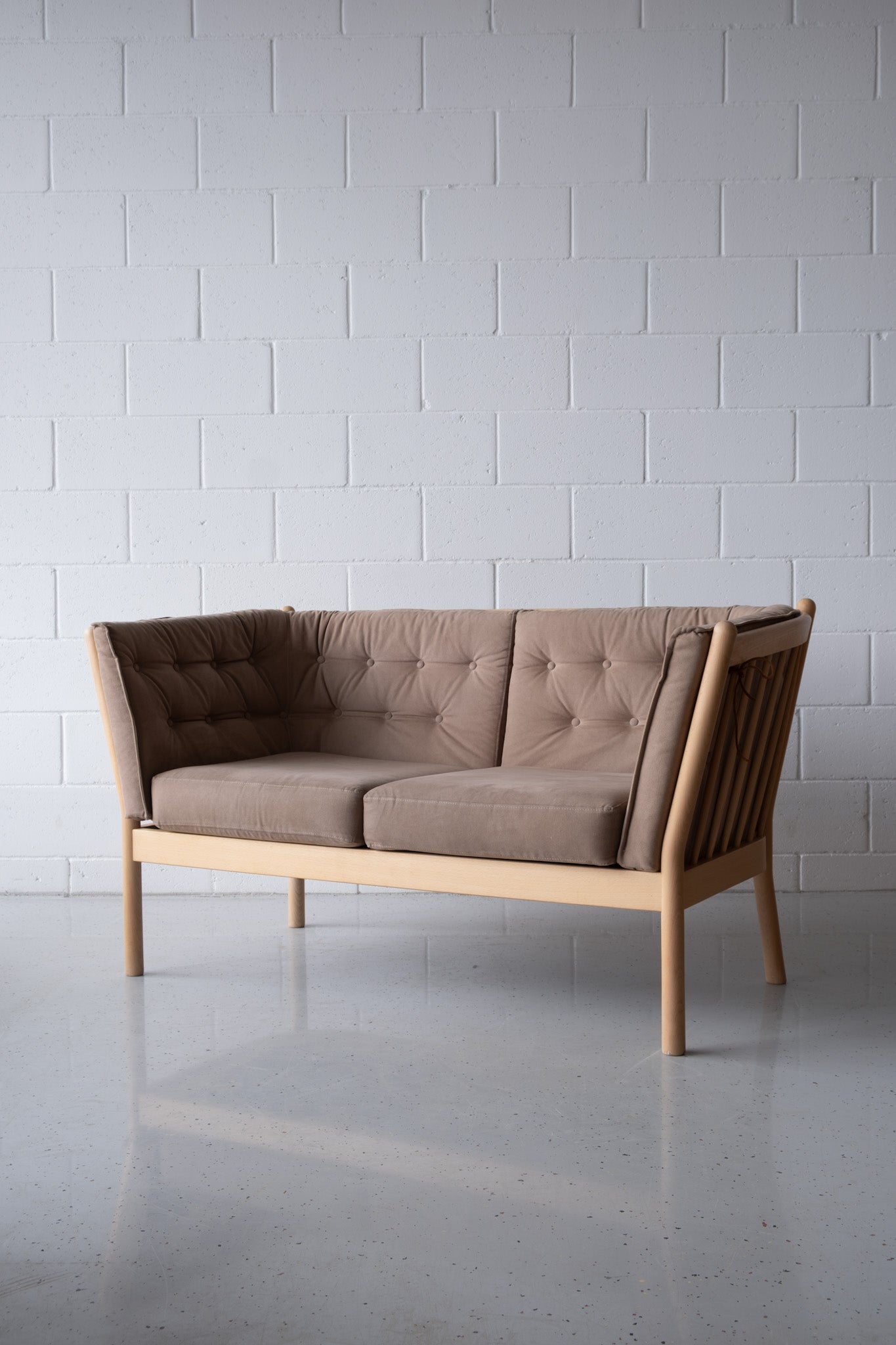 Danish sofa, Beech and Alcantara