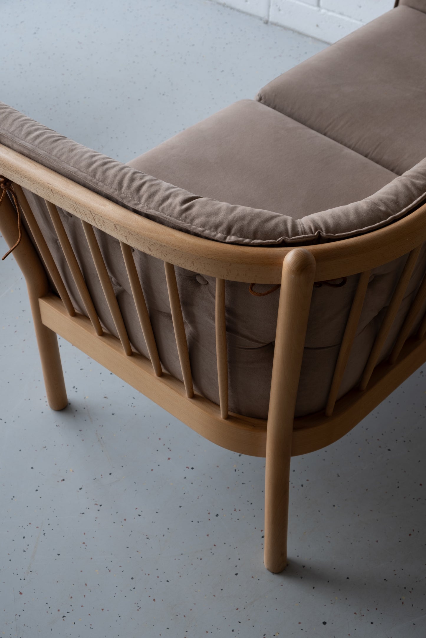 Danish sofa, Beech and Alcantara