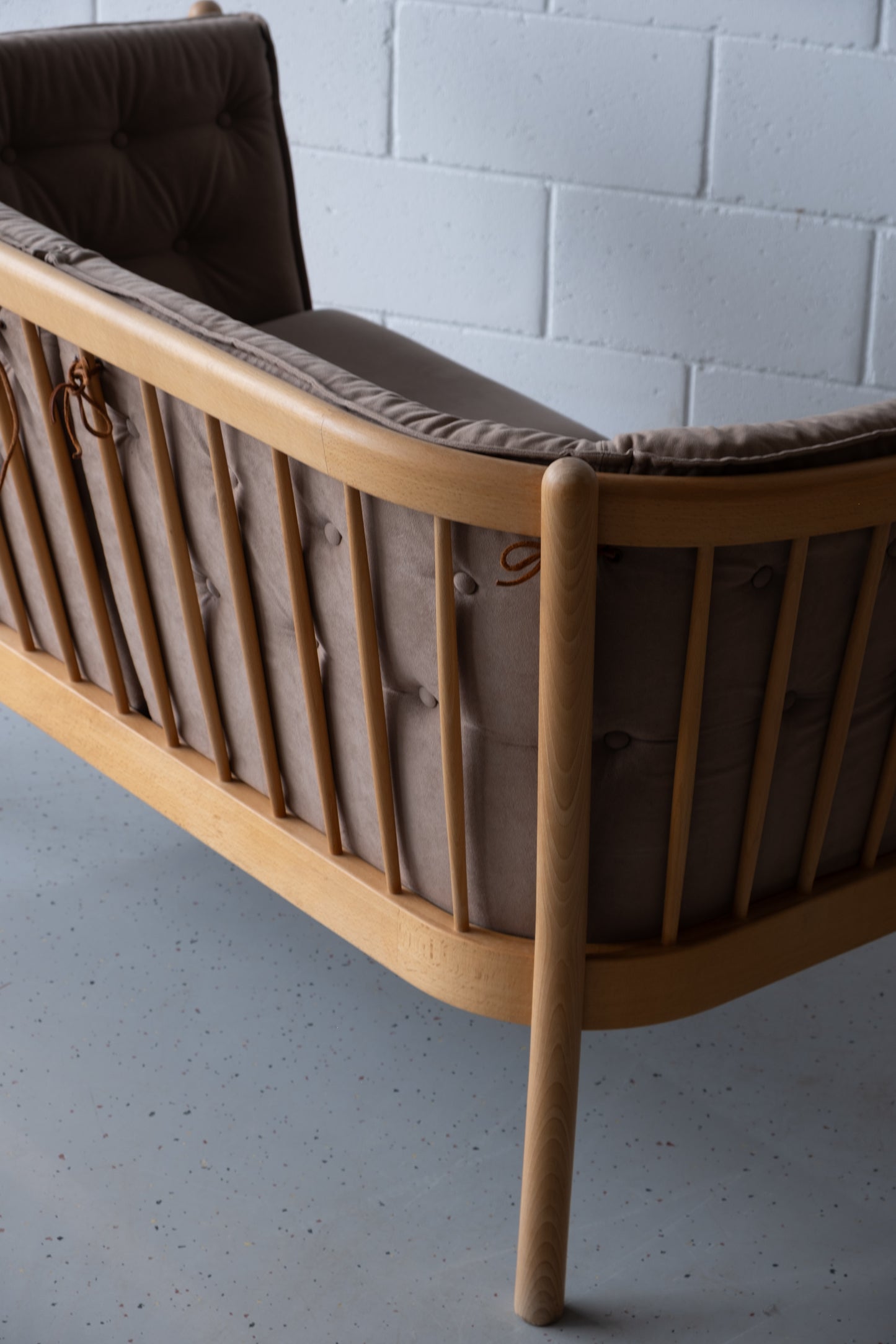 Danish sofa, Beech and Alcantara