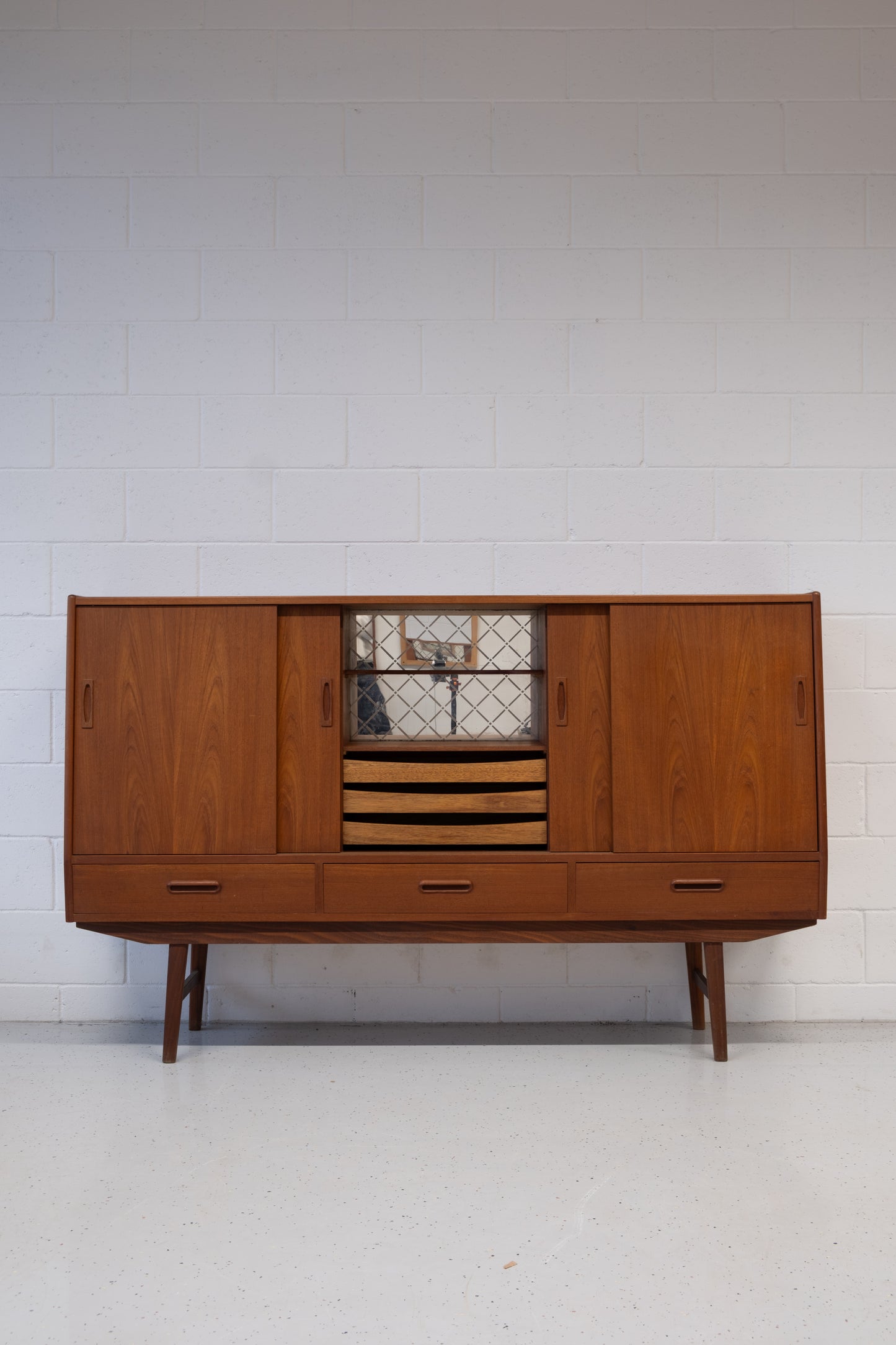 Danish high sideboard with bar
