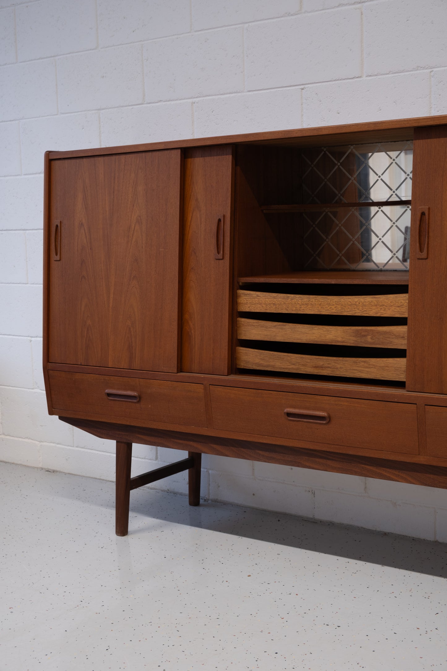Danish high sideboard with bar
