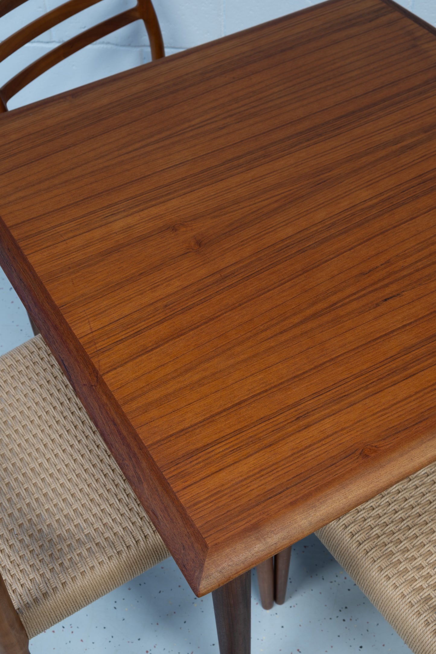 Danish teak square dining table with dutch extensions