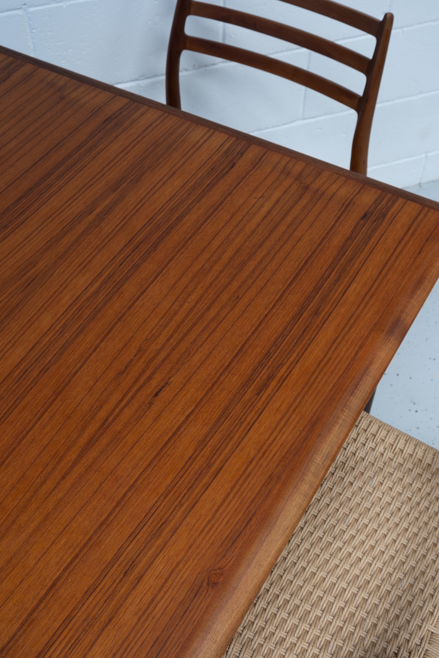 Danish teak square dining table with dutch extensions