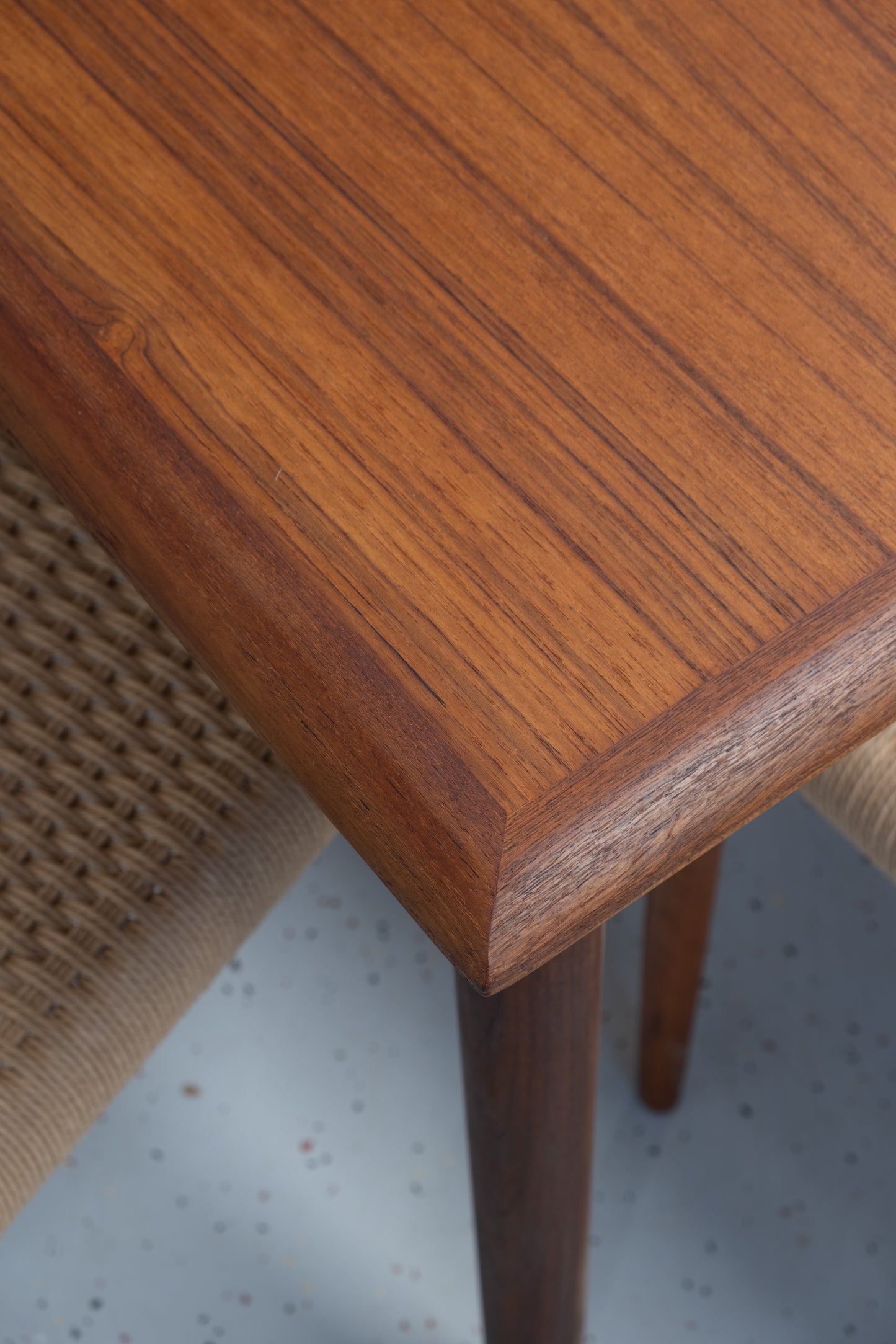 Danish teak square dining table with dutch extensions