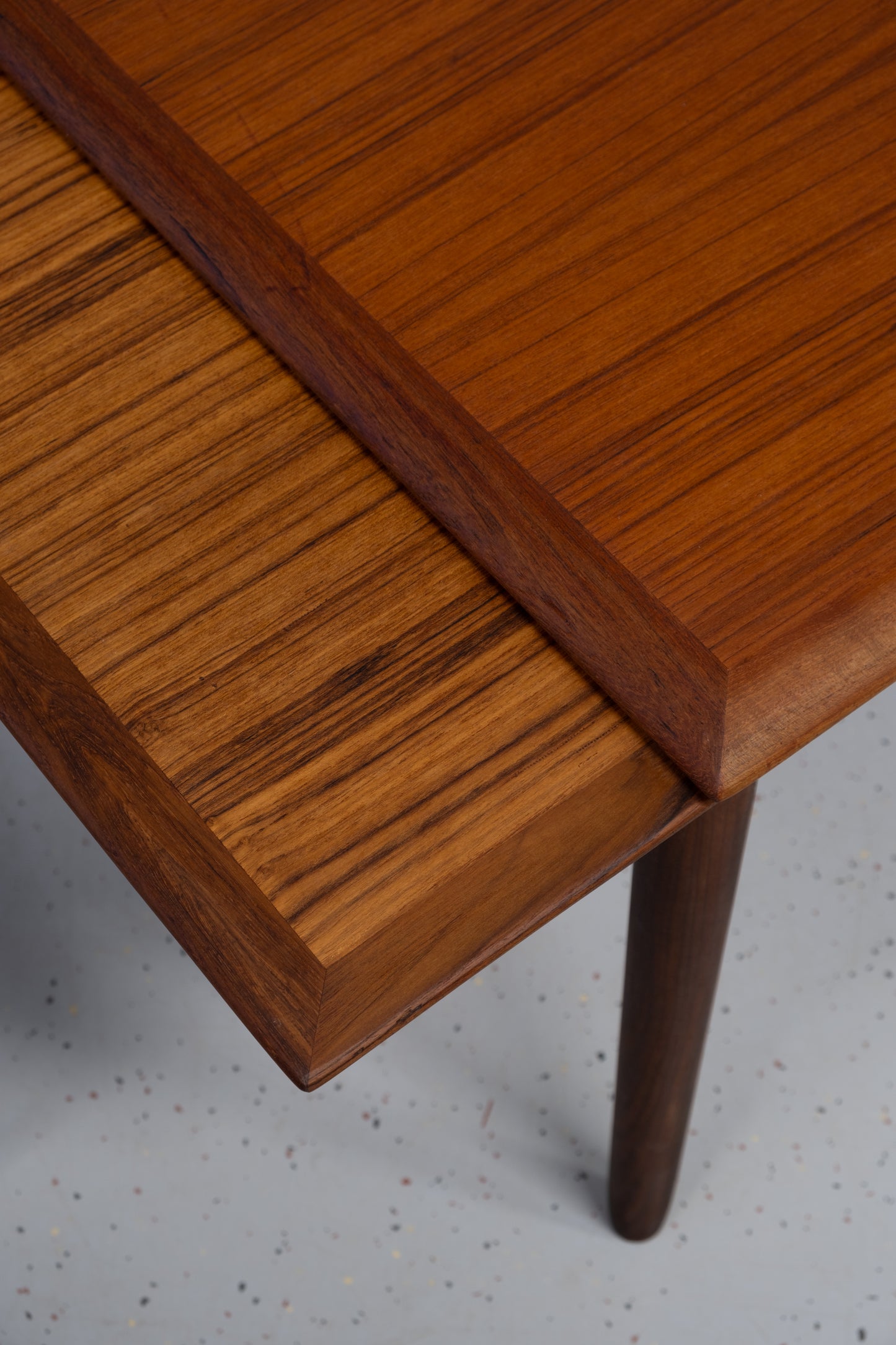 Danish teak square dining table with dutch extensions