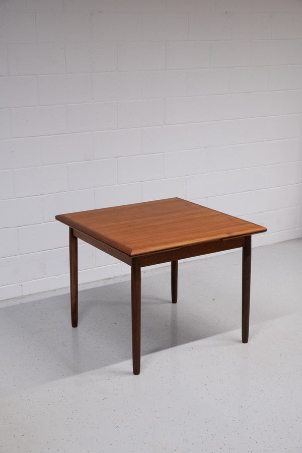 Danish teak square dining table with dutch extensions